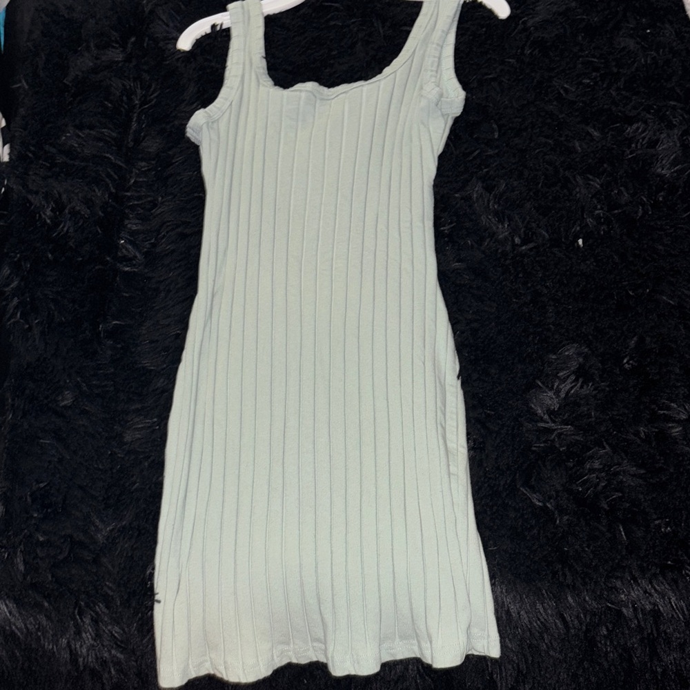 SHEIN Ribbed Knit Top in Soft Green